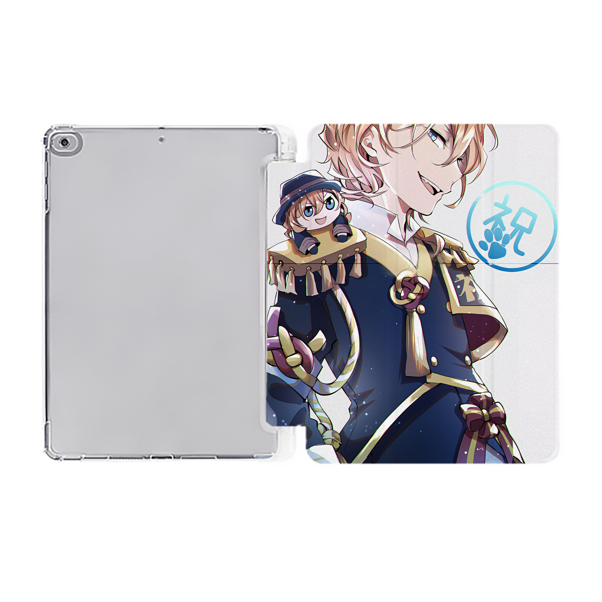 （画像用） 文豪ストレイドッグス Bungo Stray Dogs IPad ケース ペン収納付き 三つ折りスタンド PUレザー×シリコン 対応機種9.5/10.5/10.9インチ
